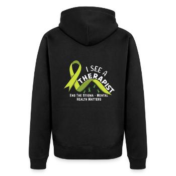 Que Green mette fin à la stigmatisation Sensibilisation à la santé mentale - Veste à capuche bio Premium Unisexe - noir - Dos - Nico (187cm)