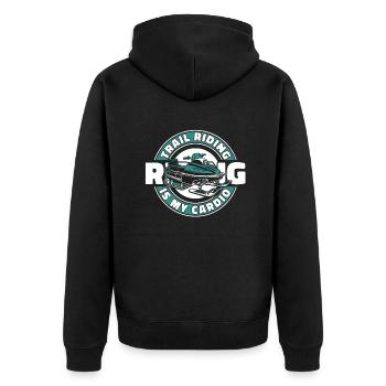 Trail Riding Is My Cardio Snowmobile Driver - Unisex Premium Organic Zip Hoodie - black - Back - Nico (187cm)