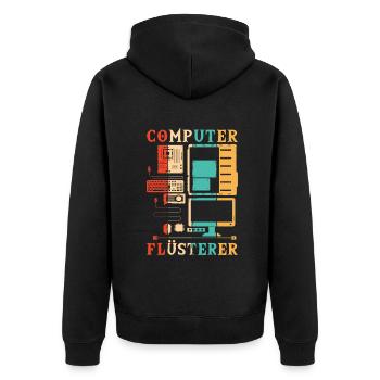 Computer Whisperer Computer Scientist Admin - Unisex Premium Organic Zip Hoodie - black - Back - Nico (187cm)