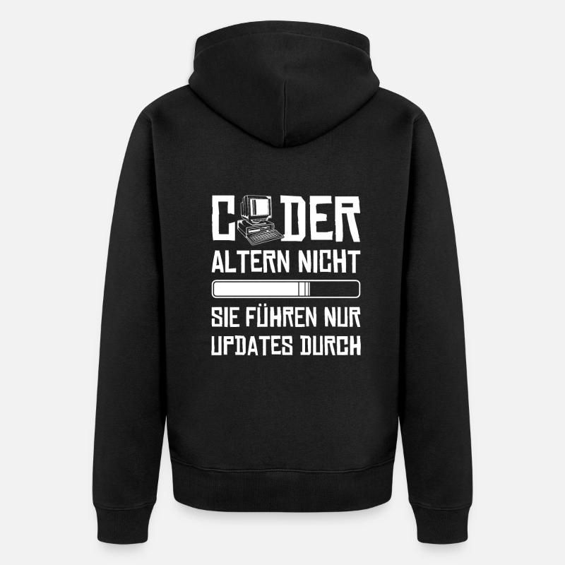 Coder Altern Nicht Developer Softwareingenieur - Unisex Premium Bio Zip Hoodie - Schwarz