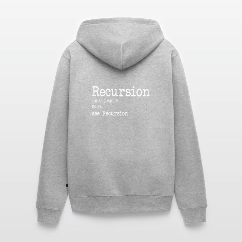 Recursion Definition Developer Coder Programmer Unisex Premium Organic Zip Hoodie