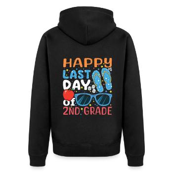 2nd Grade Bye Schools Out Last Class Day Of Summer - Unisex Premium Organic Zip Hoodie - black - Back - Nico (187cm)