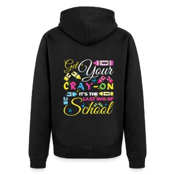 Color Bye School Out Last Class Student Teacher - Unisex Premium Organic Zip Hoodie - black - Back - Nico (187cm)