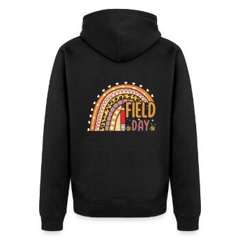 Bye School Out Happy Last Class Rainbow - Unisex Premium Organic Zip Hoodie - black - Back - Nico (187cm)