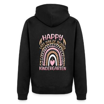 Bye Kindergarten Happy Last Class Hello Summer - Unisex Premium Organic Zip Hoodie - black - Back - Nico (187cm)