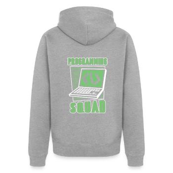 Développeur logiciel Programming Squad - Veste à capuche bio Premium Unisexe - gris chiné - Dos - Nico (187cm)