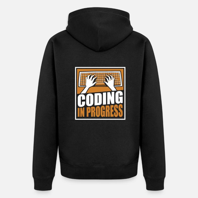 Coding In Progress Softwareingenieur Developer - Unisex Premium Bio Zip Hoodie - Schwarz