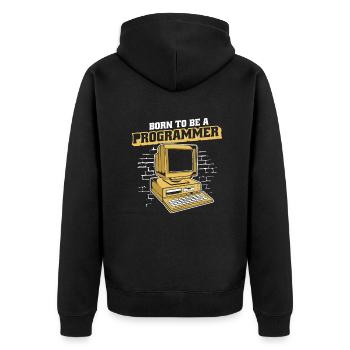 Né pour être un programmeur Développeur Coder - Veste à capuche bio Premium Unisexe - noir - Dos - Nico (187cm)