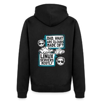 Dad What Are Clouds Made Of Developer Coder - Unisex Premium Organic Zip Hoodie - black - Back - Nico (187cm)