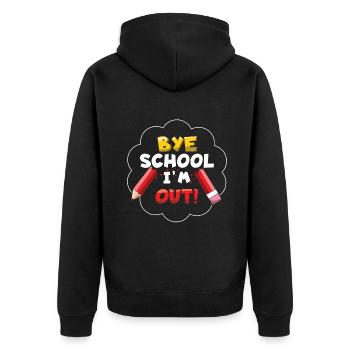 Pencil Bye Schools Out Happy Last Class - Unisex Premium Organic Zip Hoodie - black - Back - Nico (187cm)