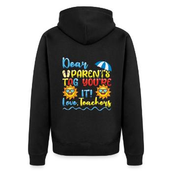 Bye School Out Happy Last Class For Teacher - Unisex Premium Organic Zip Hoodie - black - Back - Nico (187cm)