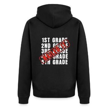 School Last Class Elementary Graduation Graduate - Unisex Premium Organic Zip Hoodie - black - Back - Nico (187cm)