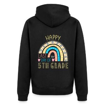 Bye Happy Last Class 5th Grade Teacher Student - Unisex Premium Organic Zip Hoodie - black - Back - Nico (187cm)