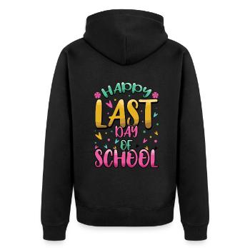 Bye School Day Happy Last Class Teacher Student - Unisex Premium Organic Zip Hoodie - black - Back - Nico (187cm)