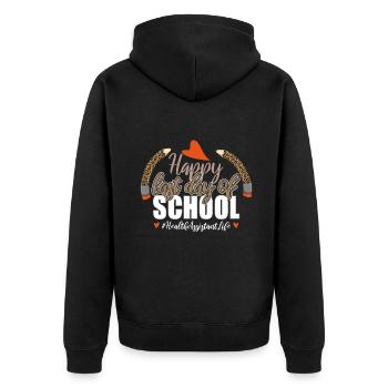 Bye School Happy Last Class Health Assistant - Unisex Premium Organic Zip Hoodie - black - Back - Nico (187cm)