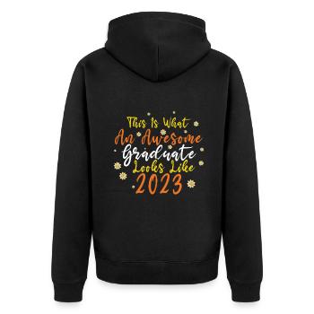 Awesome Graduate Graduating 2023 Graduation - Unisex Premium Organic Zip Hoodie - black - Back - Nico (187cm)