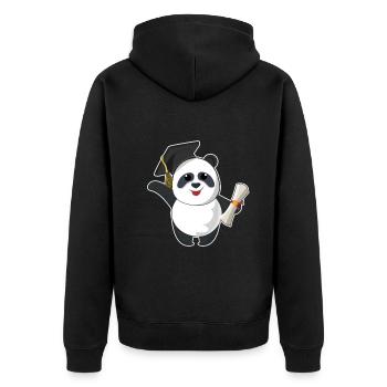 Panda Graduate Graduating 2023 Graduation - Unisex Premium Organic Zip Hoodie - black - Back - Nico (187cm)