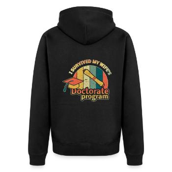 Lustiger Doktor Doktor Absolvent Doktor Absolvent - Unisex Premium Bio Zip Hoodie - Schwarz - Hinten - Nico (187cm)