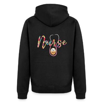 Infirmière diplômée 2023 Diplôme d’études supérieures en sciences infirmières - Veste à capuche bio Premium Unisexe - noir - Dos - Nico (187cm)