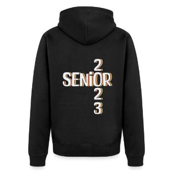 Senior 2023 Graduating Seniors Graduate 2023 - Unisex Premium Organic Zip Hoodie - black - Back - Nico (187cm)