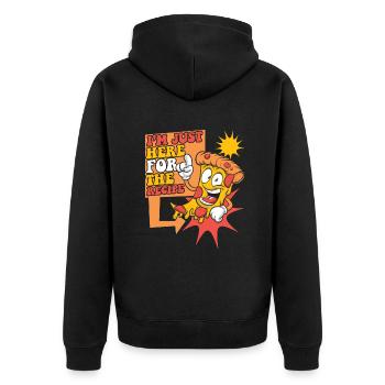Je suis juste ici pour la recette Pizza Plateau Pizza - Veste à capuche bio Premium Unisexe - noir - Dos - Nico (187cm)