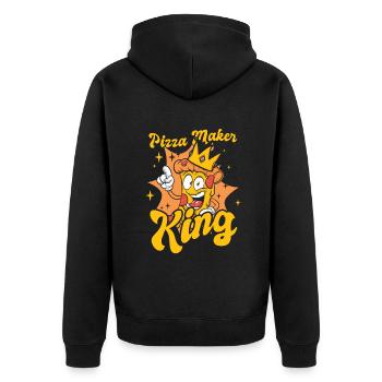 Pizza Maker King Pizza Pizzablech Pizzaofen - Unisex Premium Bio Zip Hoodie - Schwarz - Hinten - Nico (187cm)