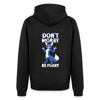 Be Furry Tail Ear Furry Person Cosplay - Unisex Premium Organic Zip Hoodie - black - Back - Nico (187cm)