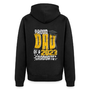 Proud Dad Graduate Graduating 2023 Graduation - Unisex Premium Organic Zip Hoodie - black - Back - Nico (187cm)