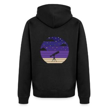 Rétro Cosmologiste Astronomie Photographe Starry Sky - Veste à capuche bio Premium Unisexe - noir - Dos - Nico (187cm)