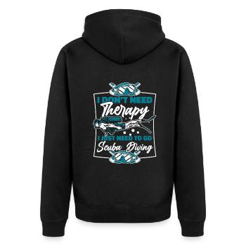I Just Need To Go Scuba Diving Diving Fins - Unisex Premium Organic Zip Hoodie - black - Back - Nico (187cm)