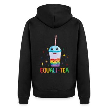Gleichberechtigung Tee Homosexuell LGBTQ Regenbogen LGBT Pride Monat - Unisex Premium Bio Zip Hoodie - Schwarz - Hinten - Nico (187cm)