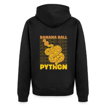 Banana Ball Python Snake Python Banana Ball - Unisex Premium Organic Zip Hoodie - black - Back - Nico (187cm)