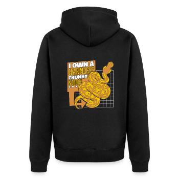 I Own A Harmless Chunky Noodle Snake Banana - Unisex Premium Organic Zip Hoodie - black - Back - Nico (187cm)