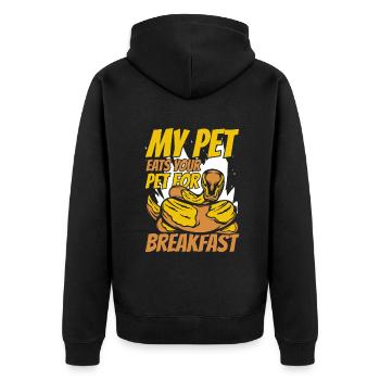 Mon animal mange votre animal de compagnie pour le petit déjeuner Python Banane - Veste à capuche bio Premium Unisexe - noir - Dos - Nico (187cm)