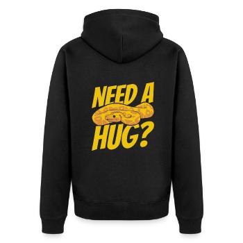 Need A Hug Python Snake Python Breeder Banana - Unisex Premium Organic Zip Hoodie - black - Back - Nico (187cm)
