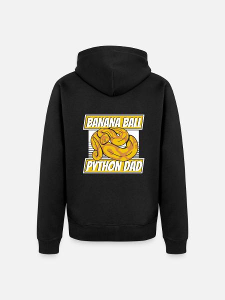 Banana Ball Python Dad Python Schlange Banana - Unisex Premium Bio Zip Hoodie - Schwarz