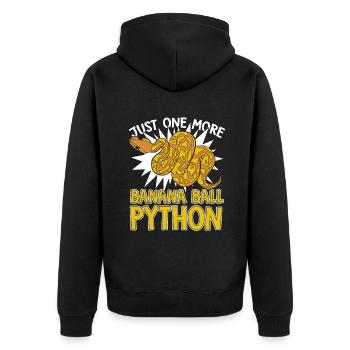 Just One More Snake Python Banana Ball Python - Unisex Premium Organic Zip Hoodie - black - Back - Nico (187cm)