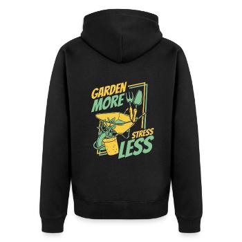 Jardin Plus de stress Moins de potager Jardin Horticulture - Veste à capuche bio Premium Unisexe - noir - Dos - Nico (187cm)