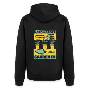 Jardin de jardins potagers horticoles Hard Gardener - Veste à capuche bio Premium Unisexe - noir - Dos - Nico (187cm)