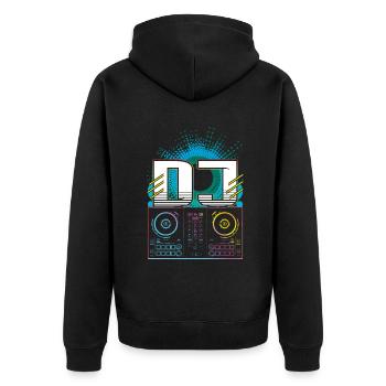 Beat DJ Raver Rave Hard Techno Dark Tekno - Unisex Premium Bio Zip Hoodie - Schwarz - Hinten - Nico (187cm)