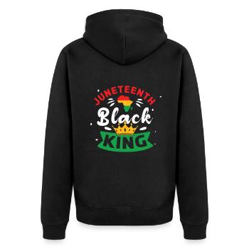 Awesome Celebrate Juneteenth Black History - Unisex Premium Organic Zip Hoodie - black - Back - Nico (187cm)