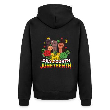 Fist Protest Celebrate Juneteenth Black History - Unisex Premium Organic Zip Hoodie - black - Back - Nico (187cm)