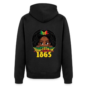 Girl Kids Celebrate Juneteenth Black History - Unisex Premium Organic Zip Hoodie - black - Back - Nico (187cm)