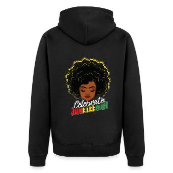 Cool Celebrate Juneteenth Black History - Veste à capuche bio Premium Unisexe - noir - Dos - Nico (187cm)