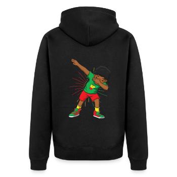 Dab Kid Celebrate Juneteenth Black History - Unisex Premium Organic Zip Hoodie - black - Back - Nico (187cm)
