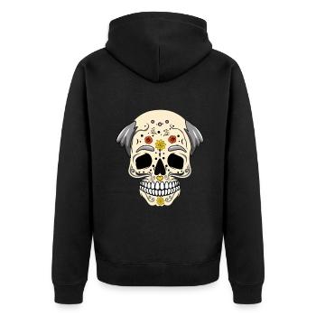 Großelterntag Großvater Papa Día de los Muertos - Unisex Premium Bio Zip Hoodie - Schwarz - Hinten - Nico (187cm)