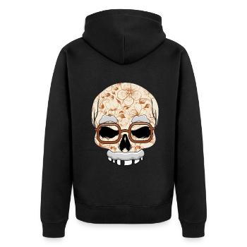 Papa Großvater Großelterntag Día de los Muertos - Unisex Premium Bio Zip Hoodie - Schwarz - Hinten - Nico (187cm)