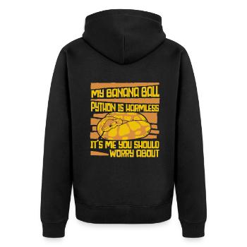 C’est moi que tu devrais t’inquiéter de Python Banana Ball - Veste à capuche bio Premium Unisexe - noir - Dos - Nico (187cm)