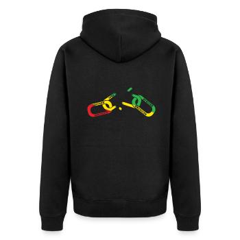 Break Chain Celebrate Juneteenth Black History - Unisex Premium Organic Zip Hoodie - black - Back - Nico (187cm)
