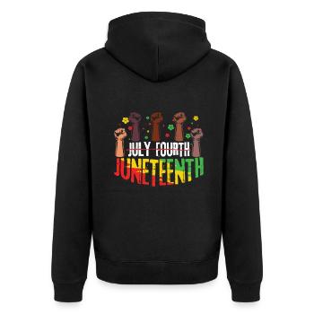 Protest Fist Celebrate Juneteenth Black History - Unisex Premium Organic Zip Hoodie - black - Back - Nico (187cm)